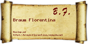 Braum Florentina névjegykártya